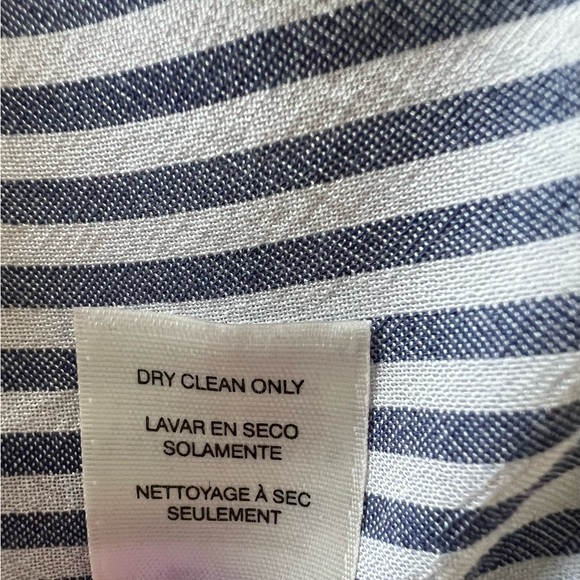 WHBM - Long Sleeve Blue Striped Shirt Button Down - Picture 9 of 9